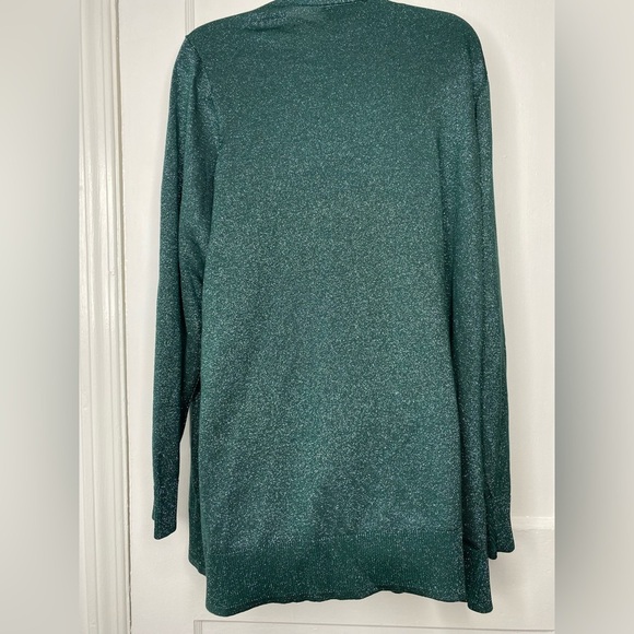 LANE BRYANT NWT Elegant Green SparkleWomen's Open Front Sweater - Picture 7 of 7